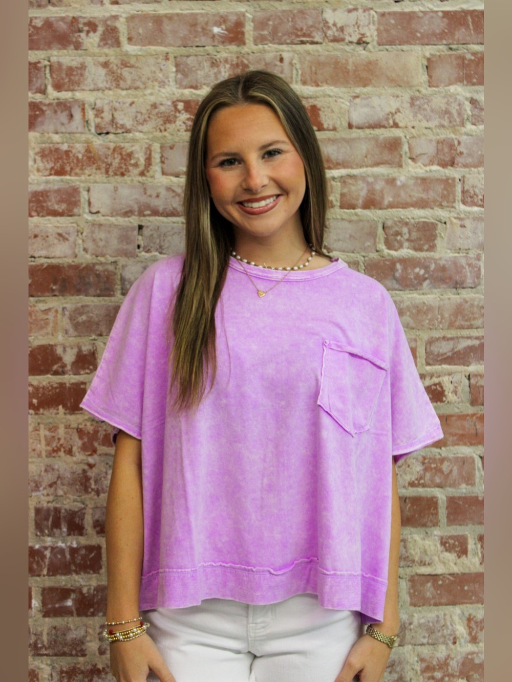 Zenana Neon Violet Halo Snow Washed Oversized Top